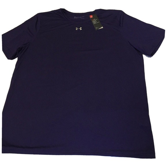 Under‎ Armour Tech Heat Gear ￼Purple ￼T-Shirt Men’s Size SM Loose Fit Purple - Picture 1 of 7